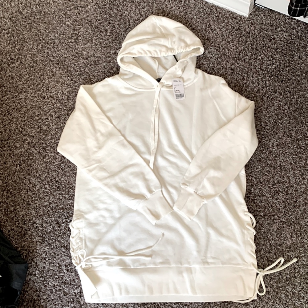 Cream Forever 21 Long Hoodie